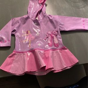 Adorable ballet themed toddler raincoat